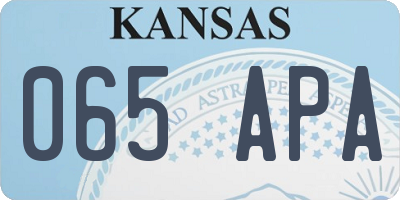 KS license plate 065APA