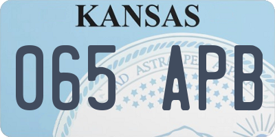 KS license plate 065APB