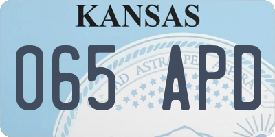 KS license plate 065APD