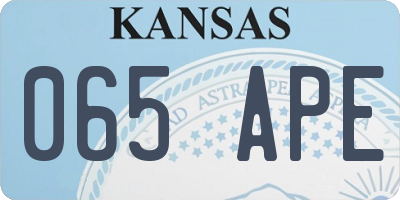 KS license plate 065APE