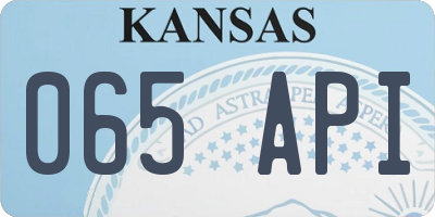 KS license plate 065API