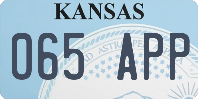 KS license plate 065APP