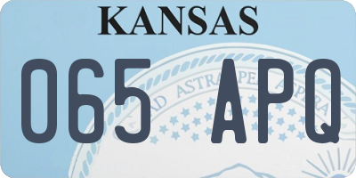 KS license plate 065APQ