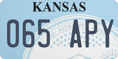 KS license plate 065APY