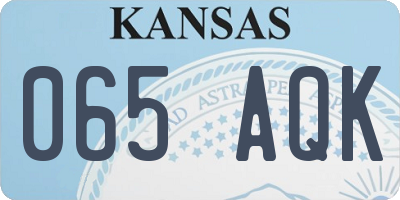 KS license plate 065AQK