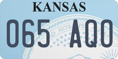 KS license plate 065AQO