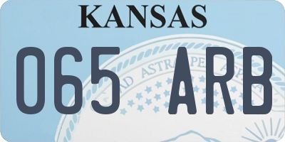 KS license plate 065ARB