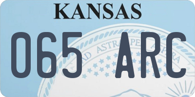 KS license plate 065ARC