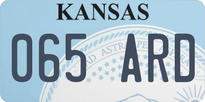 KS license plate 065ARD