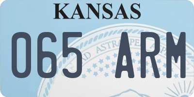 KS license plate 065ARM