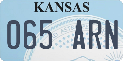 KS license plate 065ARN