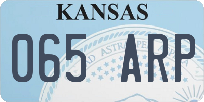 KS license plate 065ARP