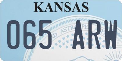 KS license plate 065ARW