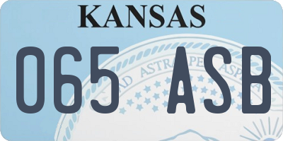 KS license plate 065ASB