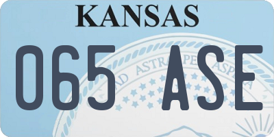 KS license plate 065ASE