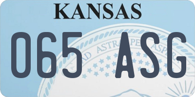 KS license plate 065ASG