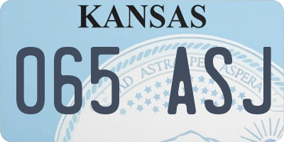 KS license plate 065ASJ