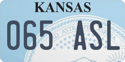 KS license plate 065ASL