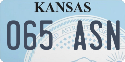 KS license plate 065ASN