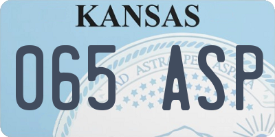 KS license plate 065ASP
