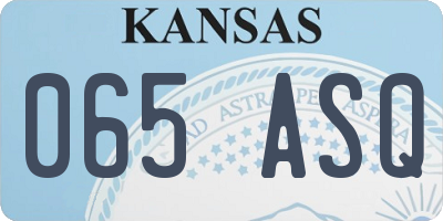 KS license plate 065ASQ