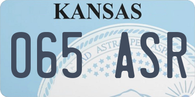KS license plate 065ASR