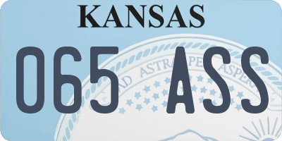 KS license plate 065ASS