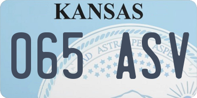 KS license plate 065ASV