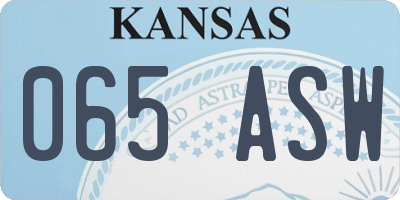 KS license plate 065ASW