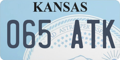 KS license plate 065ATK