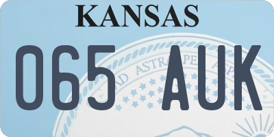 KS license plate 065AUK