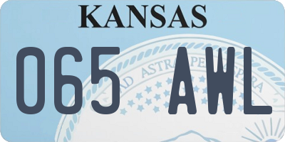 KS license plate 065AWL