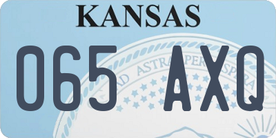 KS license plate 065AXQ