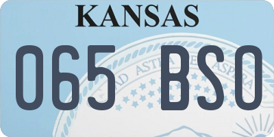KS license plate 065BSO