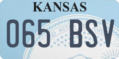 KS license plate 065BSV
