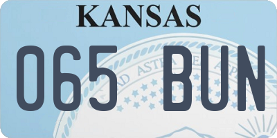 KS license plate 065BUN