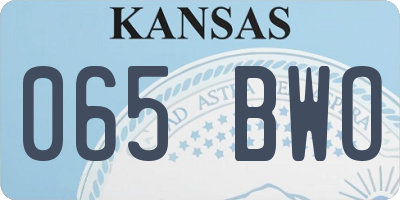 KS license plate 065BWO
