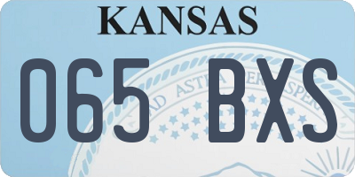 KS license plate 065BXS