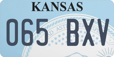 KS license plate 065BXV