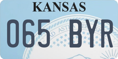 KS license plate 065BYR
