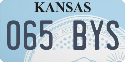 KS license plate 065BYS