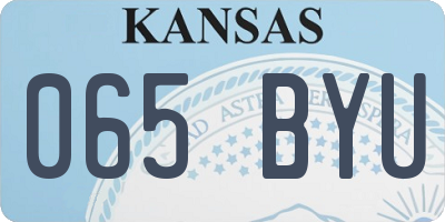 KS license plate 065BYU