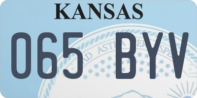 KS license plate 065BYV