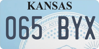 KS license plate 065BYX
