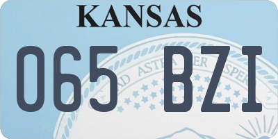 KS license plate 065BZI