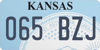 KS license plate 065BZJ
