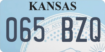 KS license plate 065BZQ