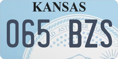 KS license plate 065BZS