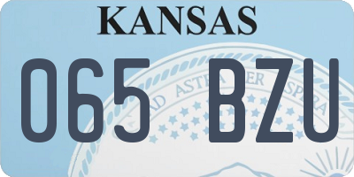KS license plate 065BZU