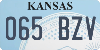 KS license plate 065BZV